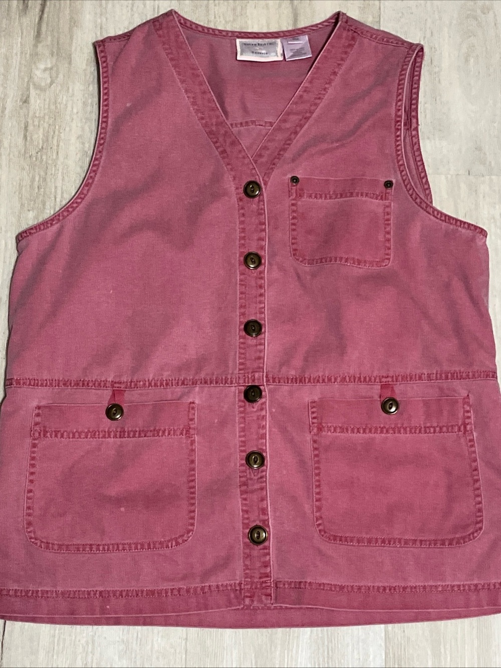Susan Bristol Rose Pink Button-Front Utility Vest